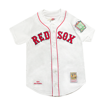 Authentic and Autographed Pedro Martinez Red Sox Mitchell & Ness Jersey
