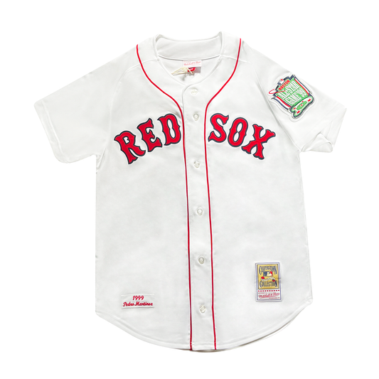Authentic and Autographed Pedro Martinez Red Sox Mitchell & Ness Jersey