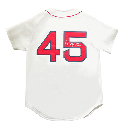 Authentic and Autographed Pedro Martinez Red Sox Mitchell & Ness Jersey